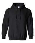 Black custom printed hoodie, front view