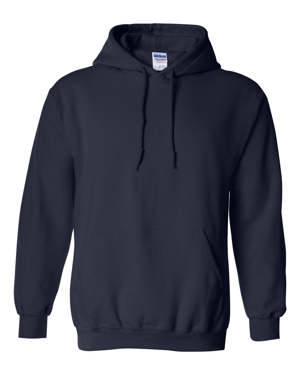 Navy blank pullover hoodie, front view