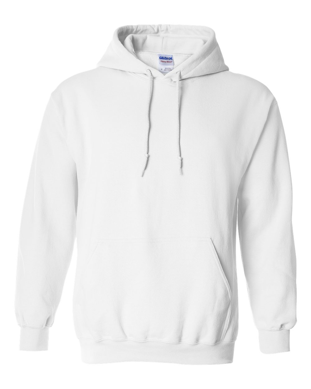 White blank pullover hoodie, front view