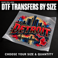 Made You Look DTF transfers by size: choose your transfer size and quantity.